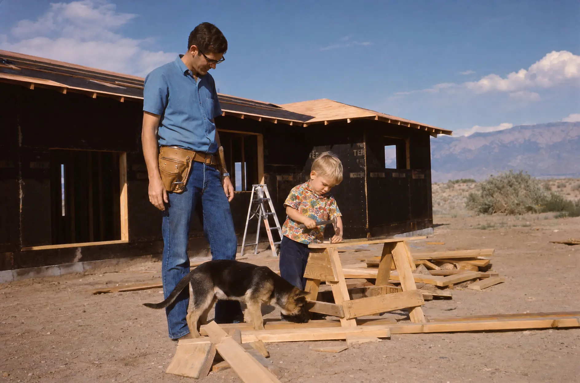 Mike Cline gaining hands-on residential home construction experience in the 1970s
