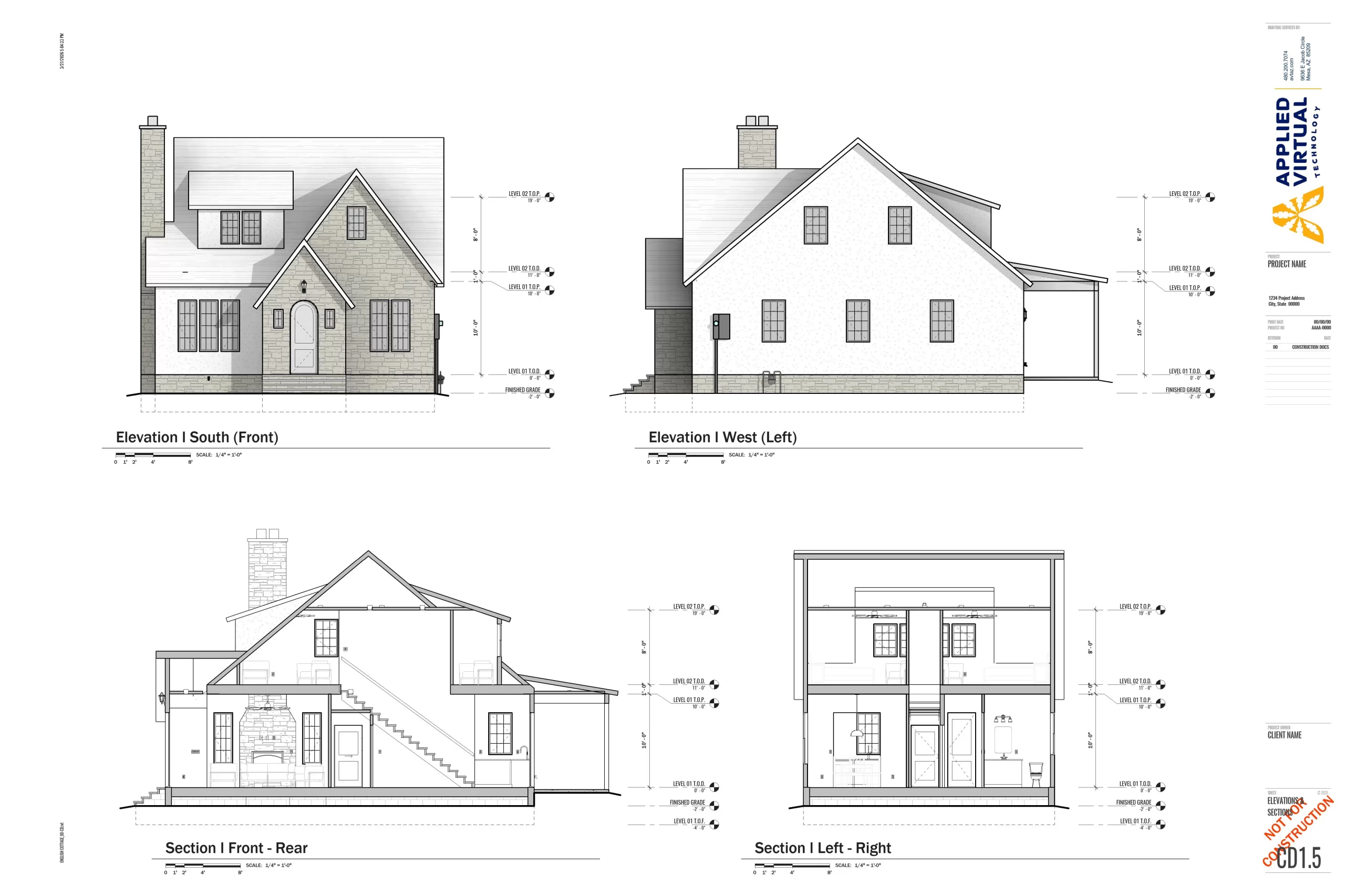 Detailed architectural wall sections and technical construction notes