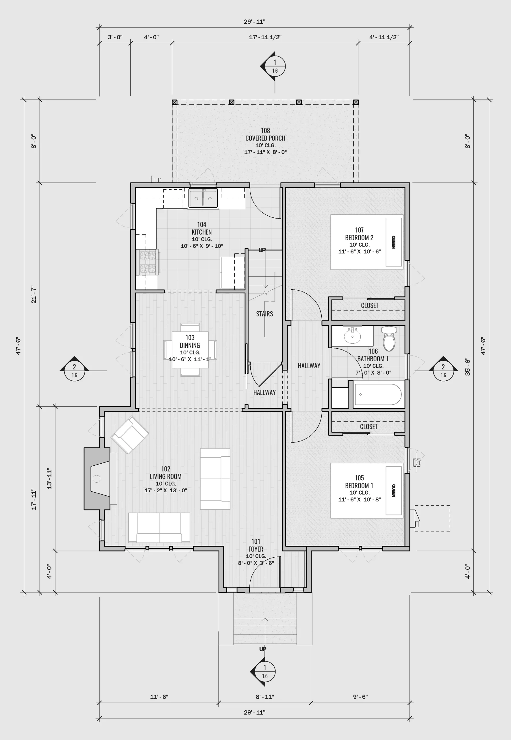 Detailed residential floor plan