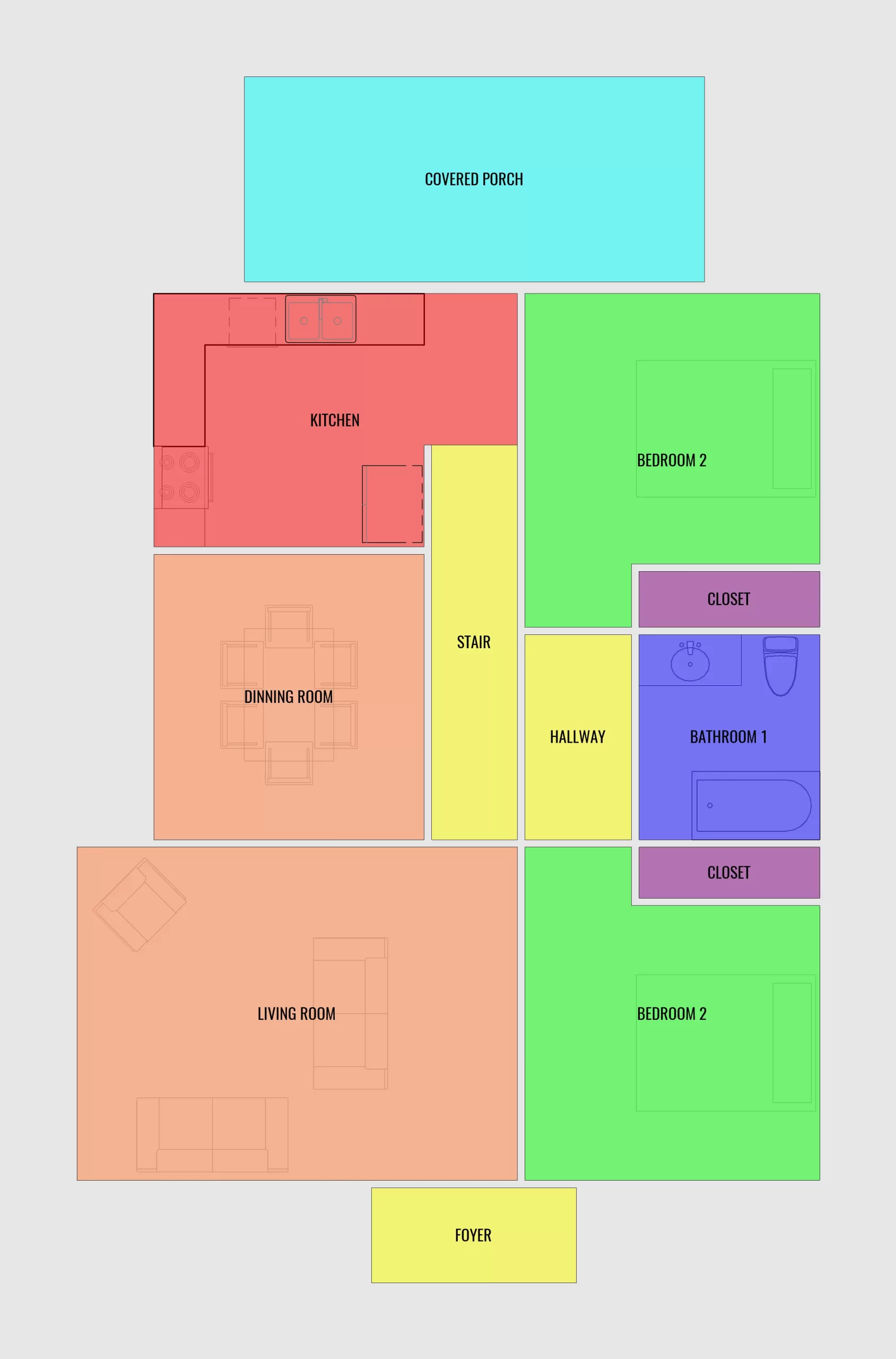 2D floor plan layout using Jello-cube massing
