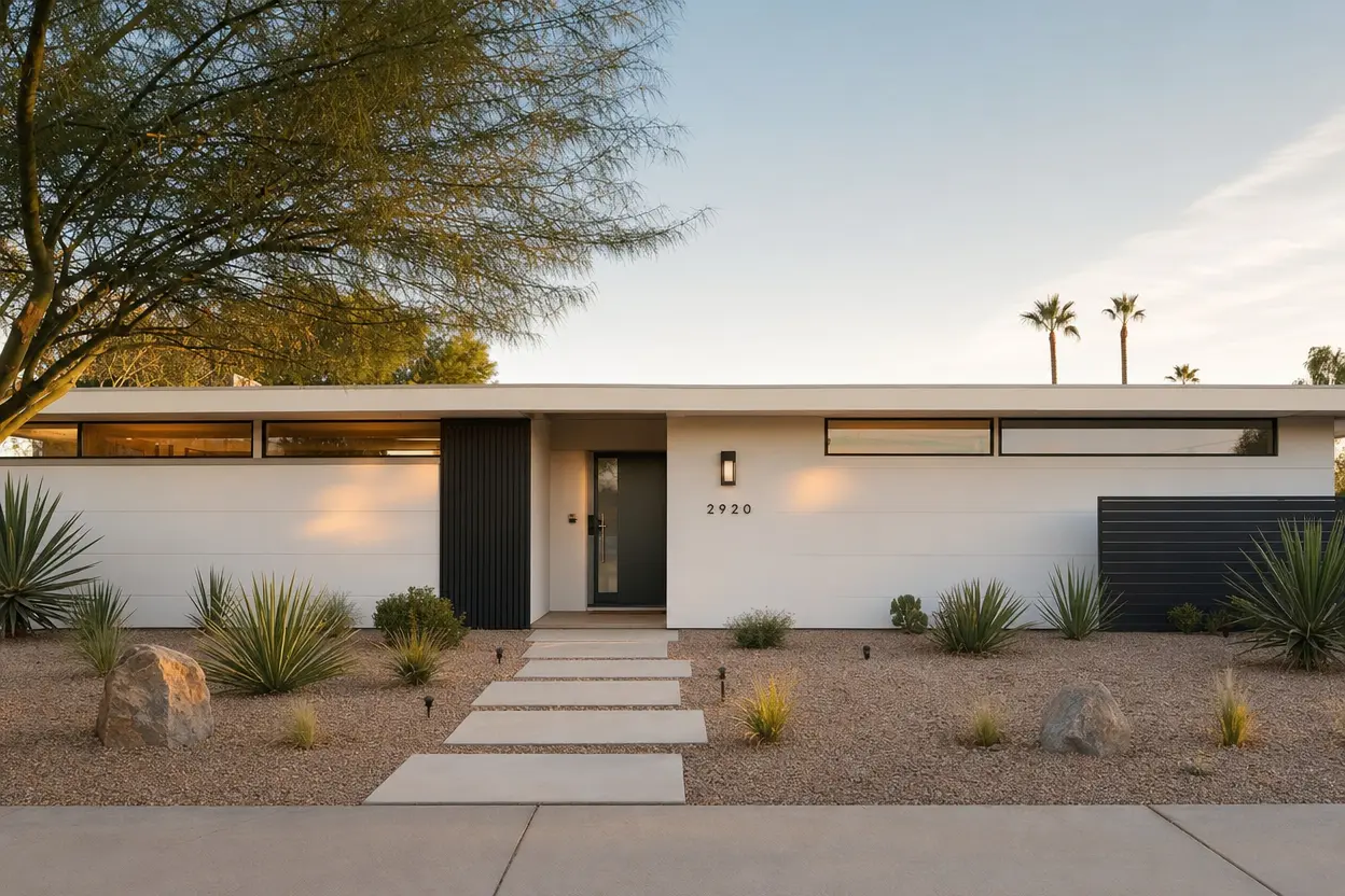 Modern residential design utilizing vertical proportion principles