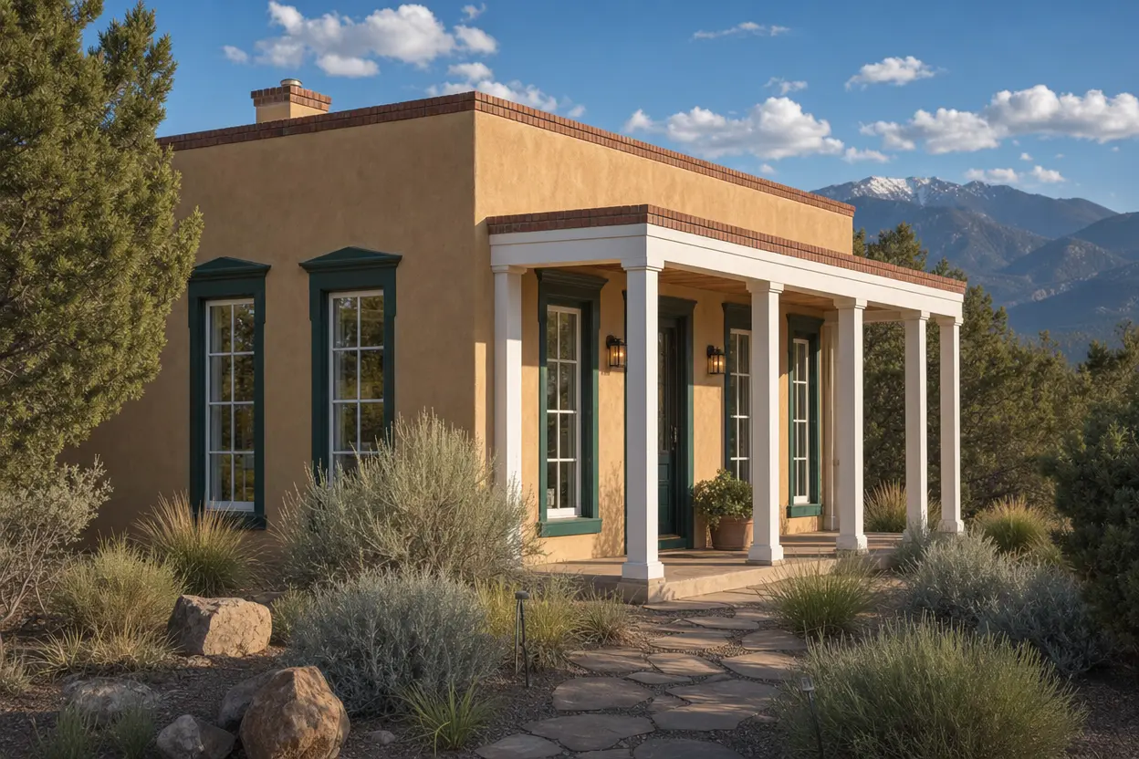 Territorial style architecture with classical geometric ratios